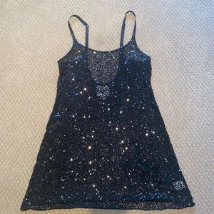 Free People Black Sequin Slip Size XS